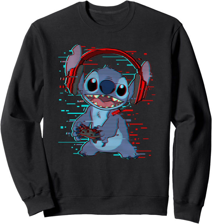 Disney Lilo & Stitch Gamer Glitch Headset and Controller Sweatshirt