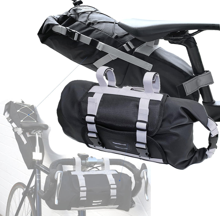 LENKERTASCHE und SATTELTASCHE im Set gesamt 17 Liter bikepacking Taschen wasserdicht Fahrrad Ultrale