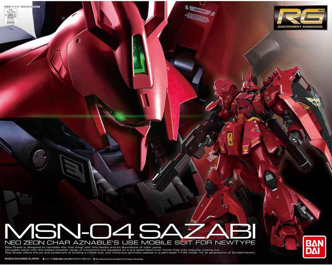 Bandai Hobby BAN230363 - Char's Counterattack Sazabi RG 1/144 Modellbausatz rot
