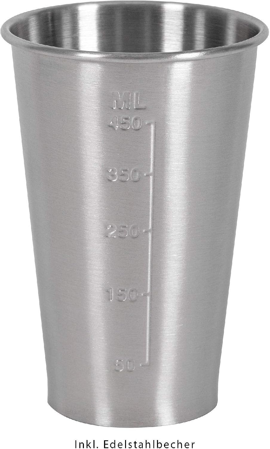 2in1 Barmixer Milchaufschäumer Edelstahl Becher Standmixer Mixbehälter 450 ml (Mixer, 65 Watt, Milch