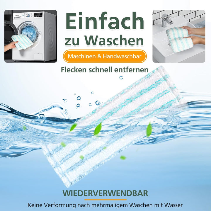 3 Pack Ersatz-Wischbezüge für Leifheit Profi XL Micro Duo / Profi XL Cotton Plus alle Bodenwischer-S