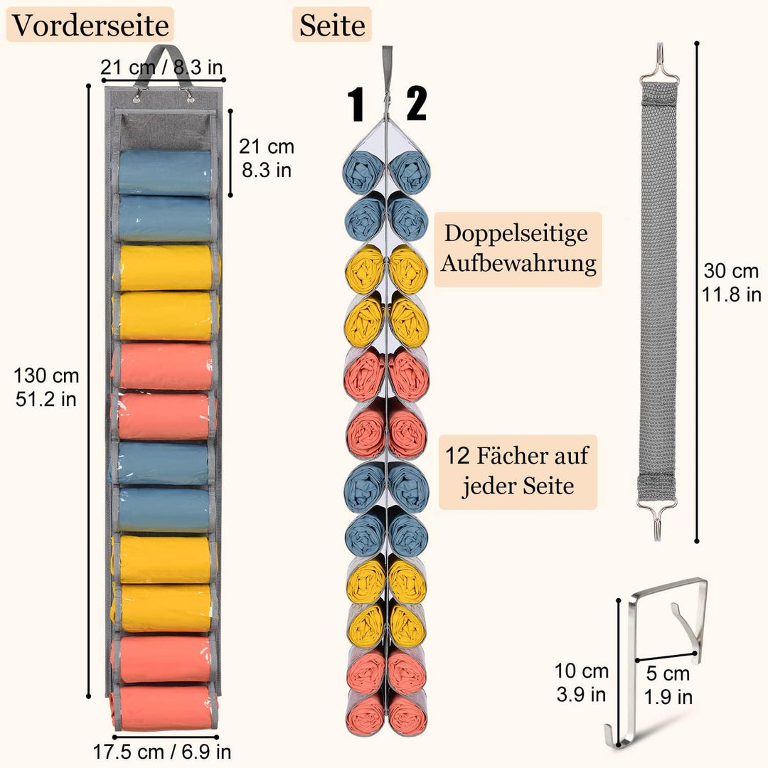 Lirex Leggings Aufbewahrungsbox, Hängender Yoga Aufbewahrungs Organizer mit 24 Taschen Faltbarer Oxf
