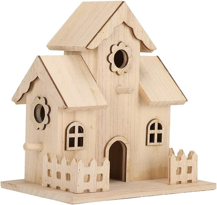ANCLLO Handgefertigtes Vogelhaus, Vogelfreundlich, Heimdekoration - Handarbeit aus Natur-Holz für Ga