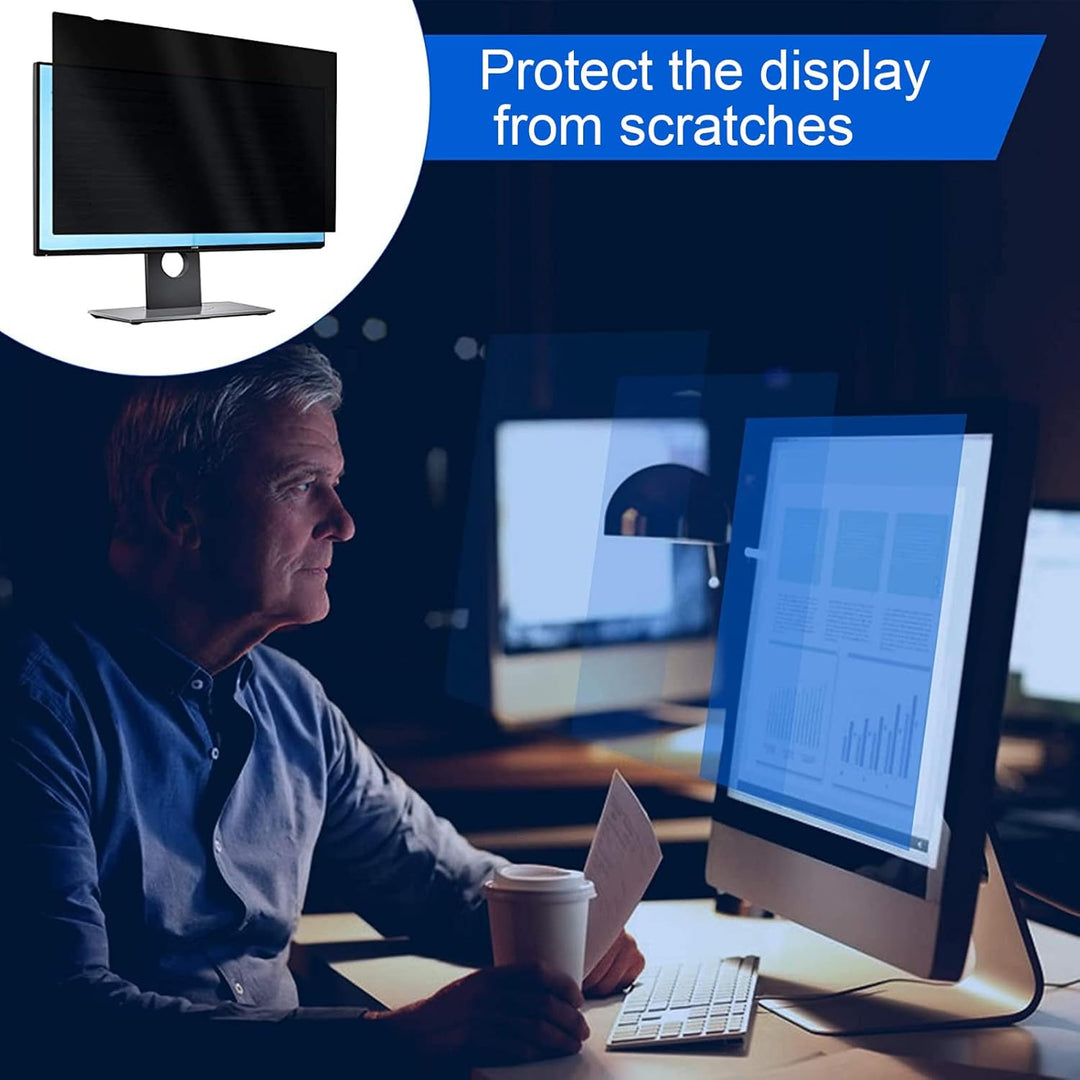 PUSOKEI 22 Zoll Computer Privatsphäre Bildschirm für 16:10 Seitenverhältnis, 2 Pack Anti-Blend Blue