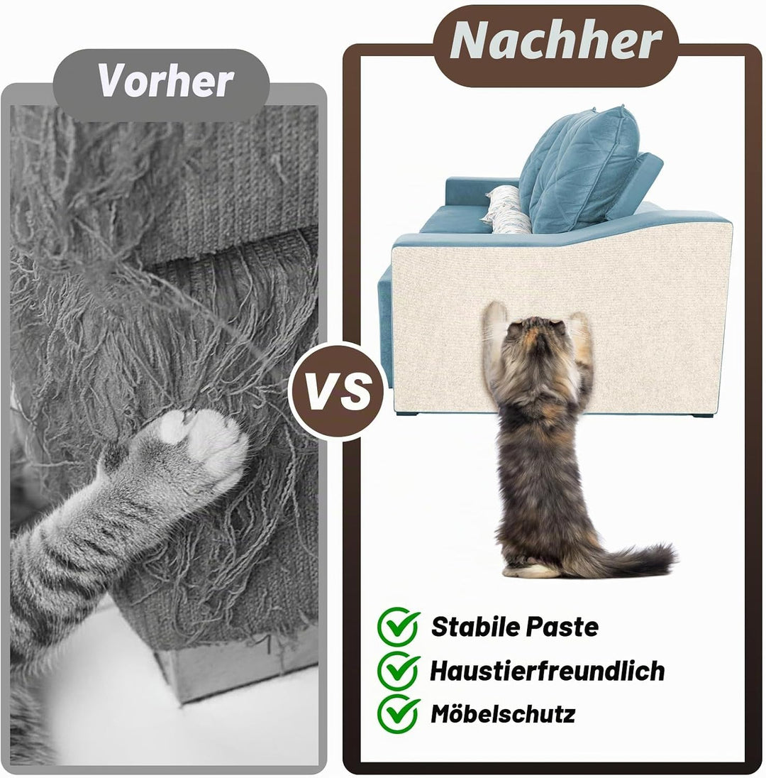 300cm×40cm Kratzmatte Katze Selbstklebend, Kratzschutz Sofa Katze, Trimmbare DIY Katzen Kratzmatte m