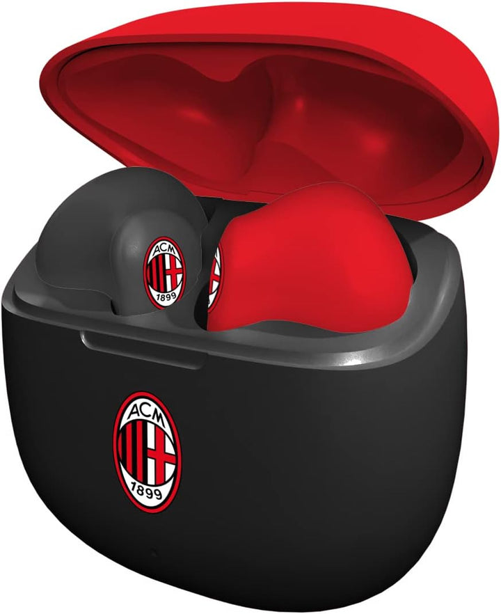 AC Milan TECHMADE Kopfhörer Kabellos In Ear, Kopfhörer mit Ladebox Rot/Schwarz