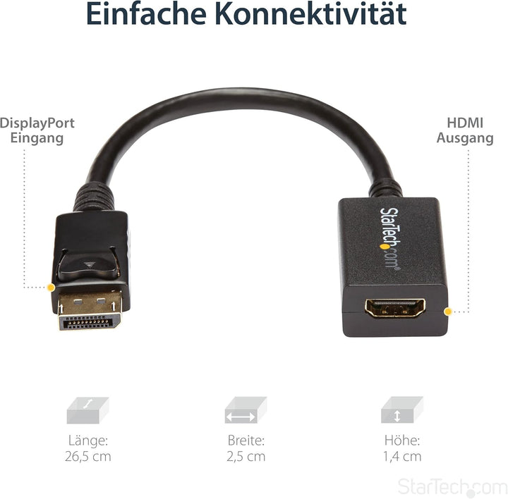 StarTech.com DisplayPort to HDMI Video Adapter Converter - Video- / Audio-Adapter - DisplayPort/HDMI