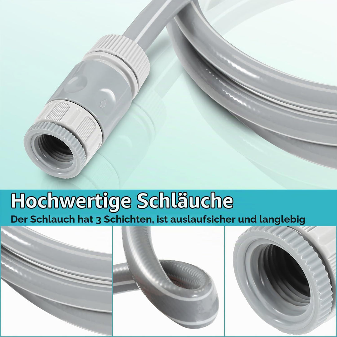 Herrselsam Schlauchtrommel Wasser 30m Automatische Schlauchaufroller Inkl. Multi-Handbrause Schlauch