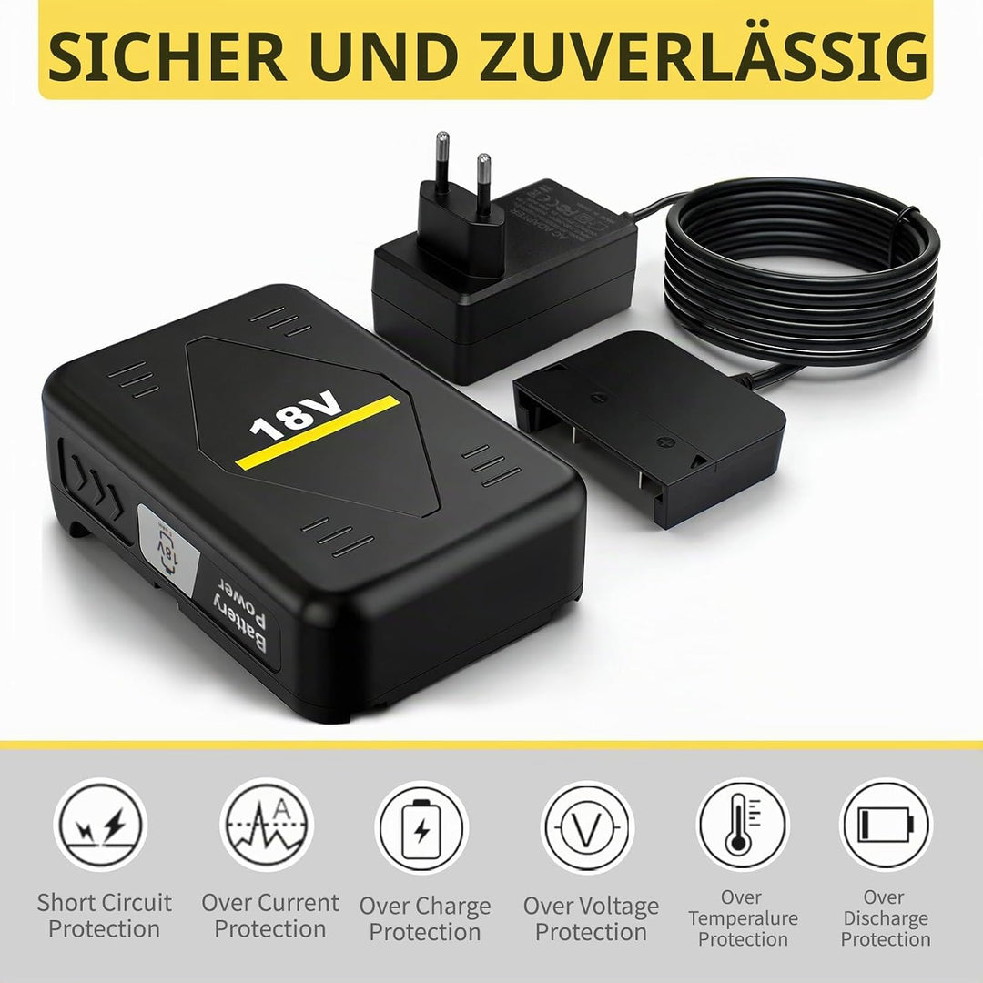 Kompatibel mit Karcher 5,0Ah Akkus und Schnellladegeräten, 18V Ladegerät-Set für 18/50 Li-Ionen-Akku