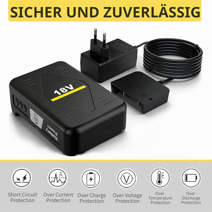 Kompatibel mit Karcher 5,0Ah Akkus und Schnellladegeräten, 18V Ladegerät-Set für 18/50 Li-Ionen-Akku