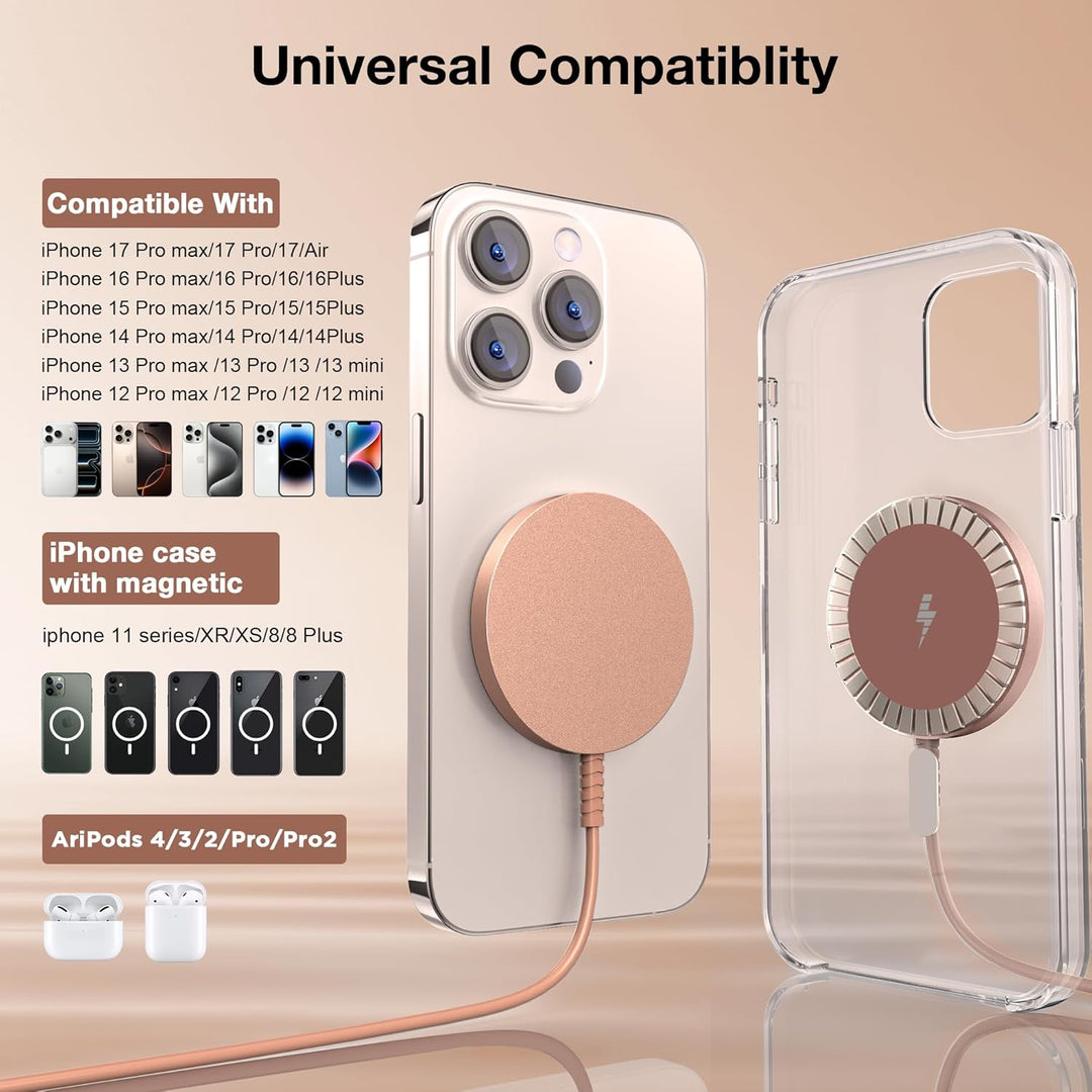 Mag-Safe Ladegerät für iPhone Ladestation: Magnet Wireless Charger Induktive Kabelloses Ladepad Komp