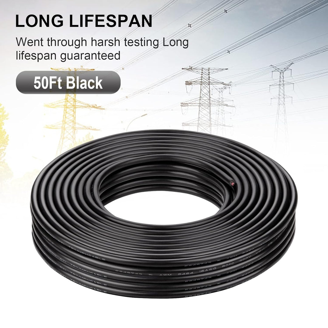 Kabel 2x1,5 iGreely 2 Adriges Kabel 16AWG Elektrokabel 2 Adrig 15m Sauerstofffreier Verzinnter Kupfe