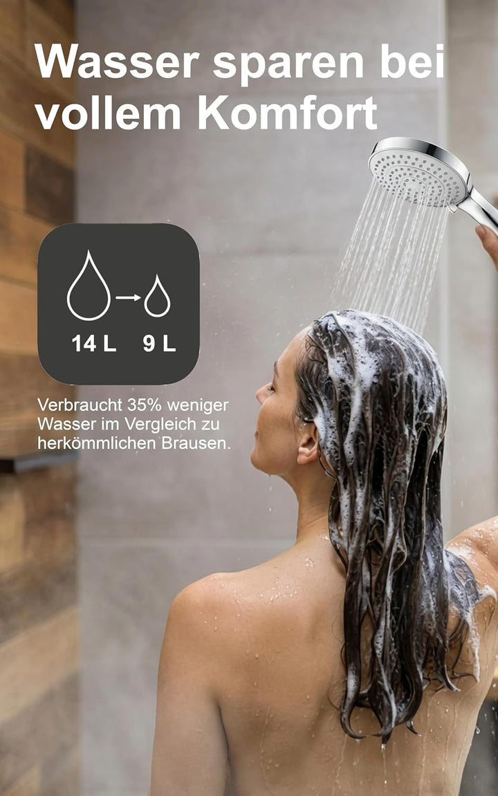 Duravit Universal Duschkopf, Duschbrause mit 3 Strahlarten (Rain, Intense Rain, Soft Rain), Handbrau