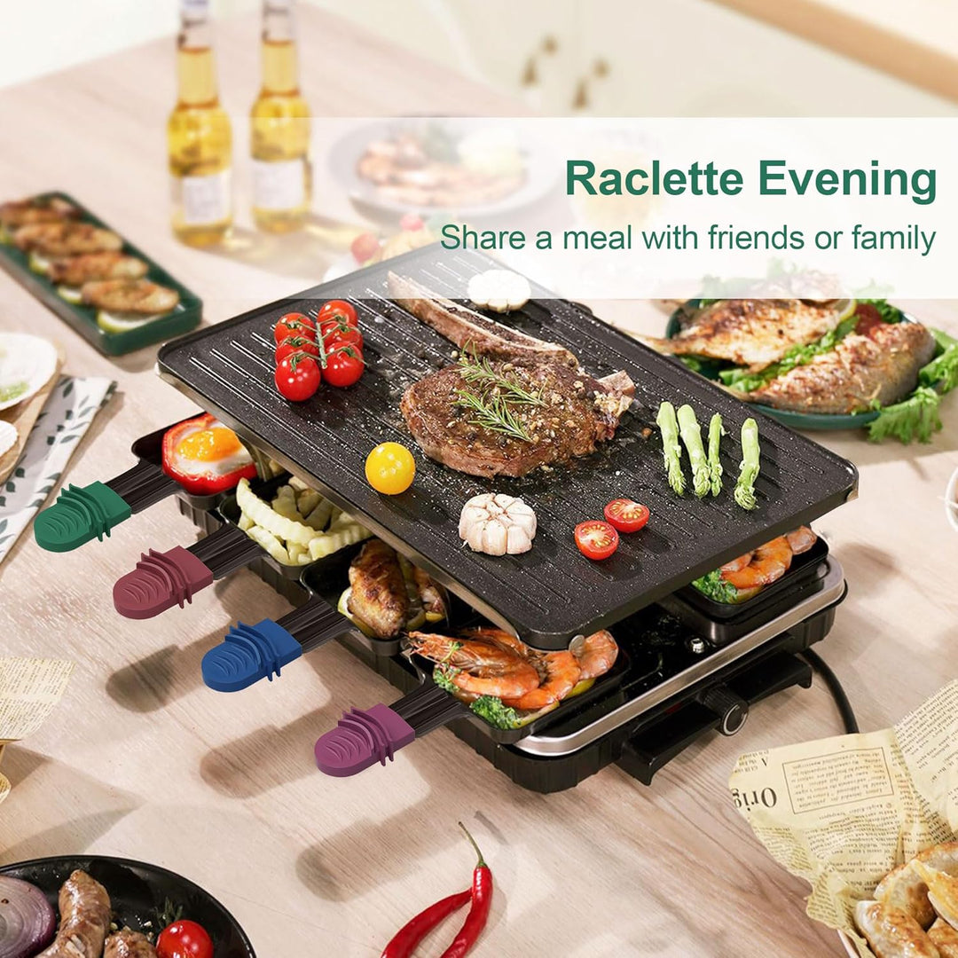 ipow 8 Stück Raclette Pfännchen Ersatz Mini Pfännchen Antihaftbeschichtet viereckig für Raclette mit