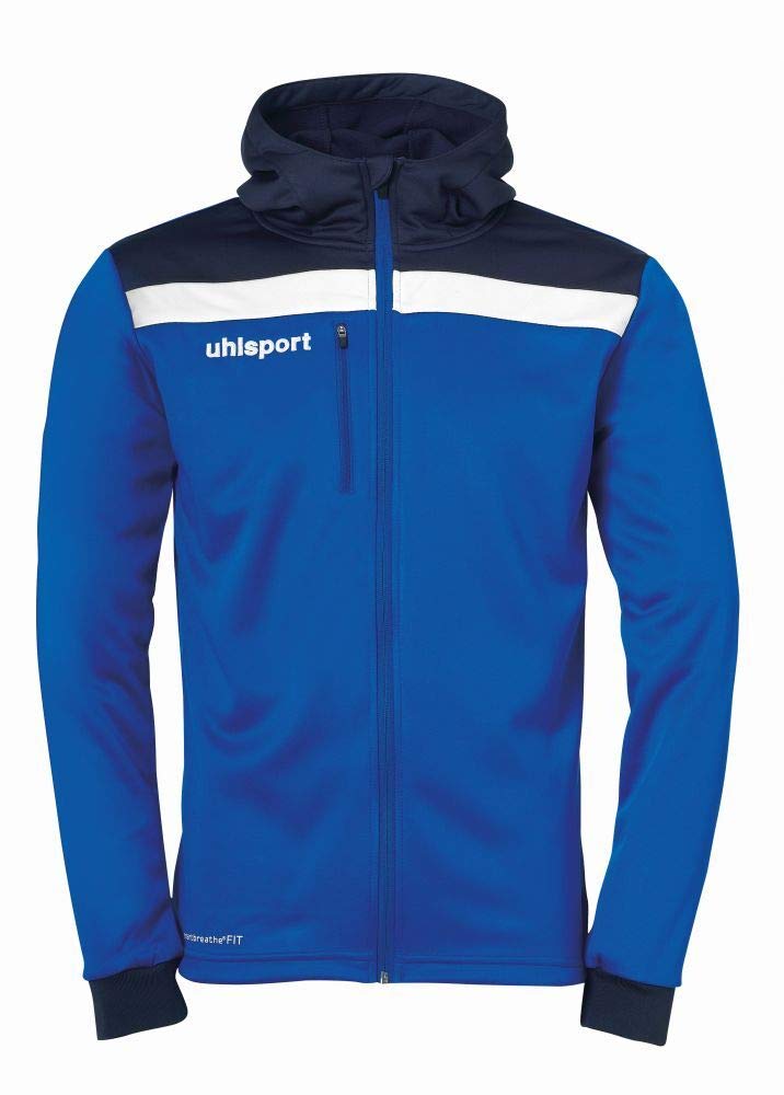 uhlsport Unisex Kinder Offense 23 Multi Hood Jacke Kinder Jacke 116 azurblau/Marine/Weiss, 116 azurb
