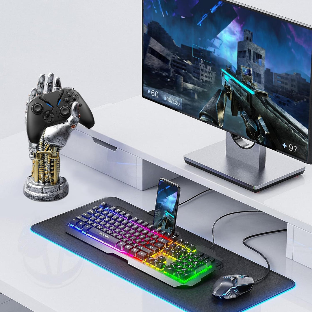 Cyberpunk Kopfhörerständer, Gaming Headset Halterung und Controller Ständer Controller Halterung Fut
