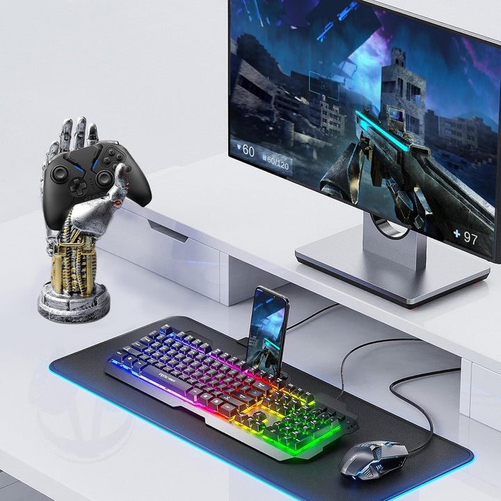 Cyberpunk Kopfhörerständer, Gaming Headset Halterung und Controller Ständer Controller Halterung Fut