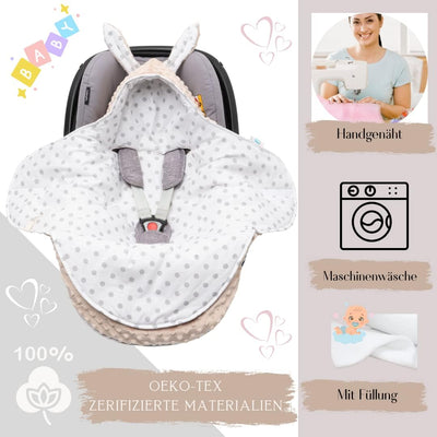 Mikos* Weich und Warm Einschlagdecke für Babyschale Neugeborenes Baby - 100% Baumwolle mit Füllung K