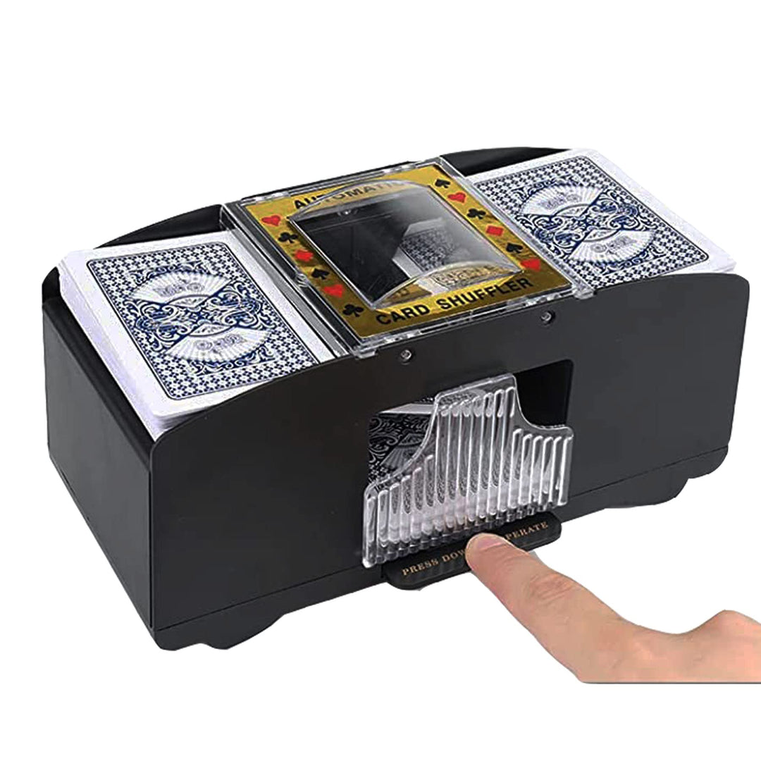 Kartenmischer 2 Deck，Automatischer Mischgerät zum Mischen von Karten, Kartenmischmaschine, batterieb
