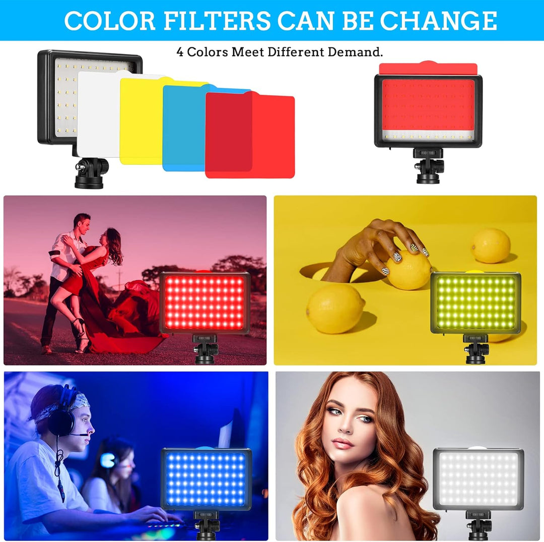 Ci-Fotto LED Video Licht 2-Pack die Fotografie, Dimmbare 5600K USB LED-Videoleuchte Ministativ und F