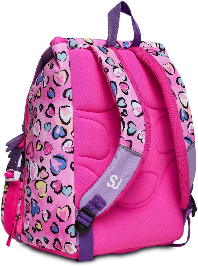 SJ Rucksack für Schule, erweiterbar, gross, Fleecy Girl – Bär – Grundschule – Mädchen, Rebel Pink, T