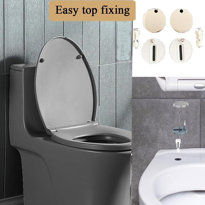 WC-Sitz Soft Close, Soft Close WC-Sitz mit Schnellverschluss für einfache Reinigung, Standard-Klo-To
