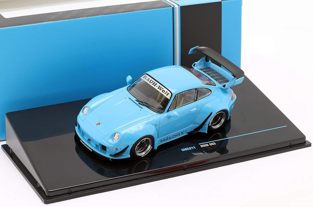 Ixo kompatibel mit Porsche RWB RAUH-Welt 993 blau Modellauto 1:43 Models