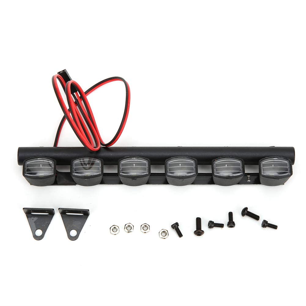 Tbest 6 LED RC Lights, RC Roof Lights, 1:10 Scale RC Crawler Car Roof Light Bar RC Roof Bulbs Spotli