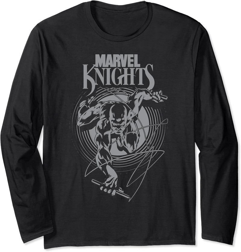Marvel Knights Daredevil Tonal Action Shot Logo Langarmshirt