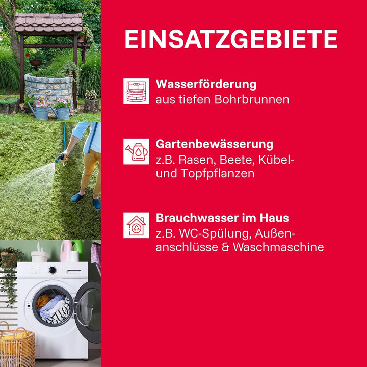 T.I.P. Brunnenpumpe Tiefbrunnenpumpe Edelstahl AJ 4 Plus 95/40 (für Bohrbrunnen ab ⌀ 10 cm, Förderhö