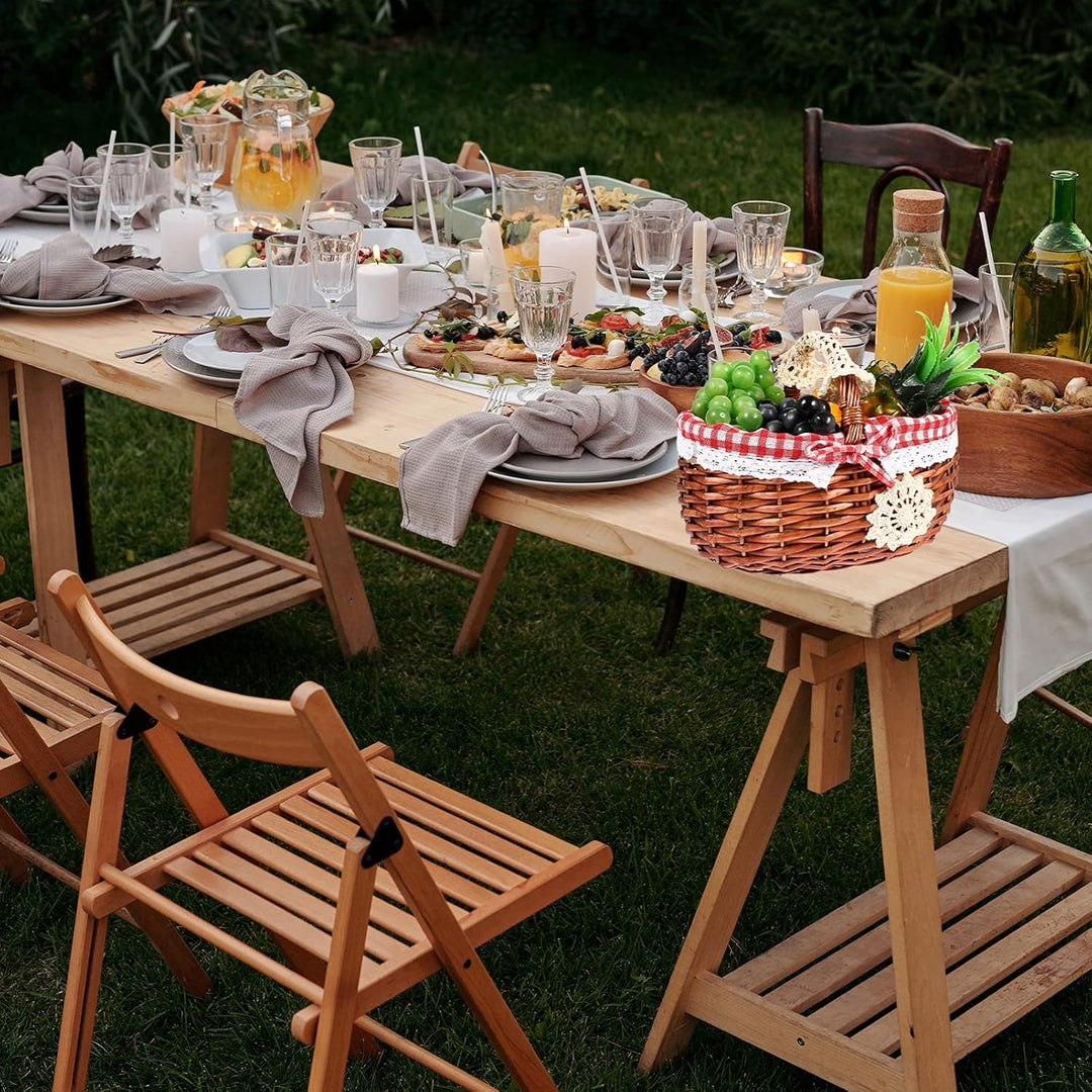 Generic Picknickkorb für Kinder, geflochten, Weidenkorb, Geschenkkorb, Osterkorb mit Griffen, Korb f