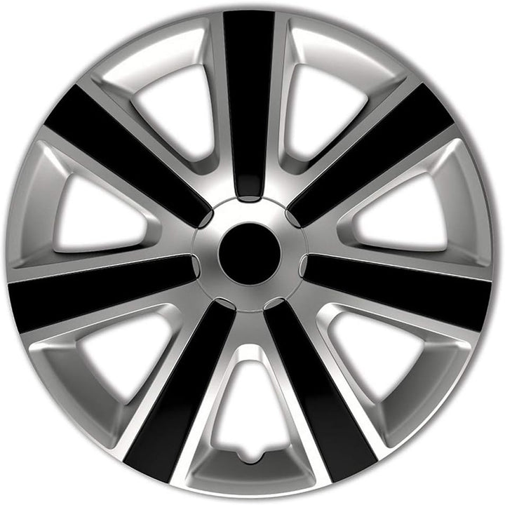 AUTO-STYLE Satz Radzierblenden VR 15-Zoll Silber/Schwarz Silber/Schwarz 15-inch, Silber/Schwarz 15-i