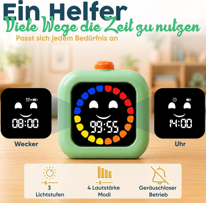 Digitaler Visueller Timer für Kinder - Wiederaufladbar, Geräuschlos 99-Minuten-Kinder-Timer für Schu