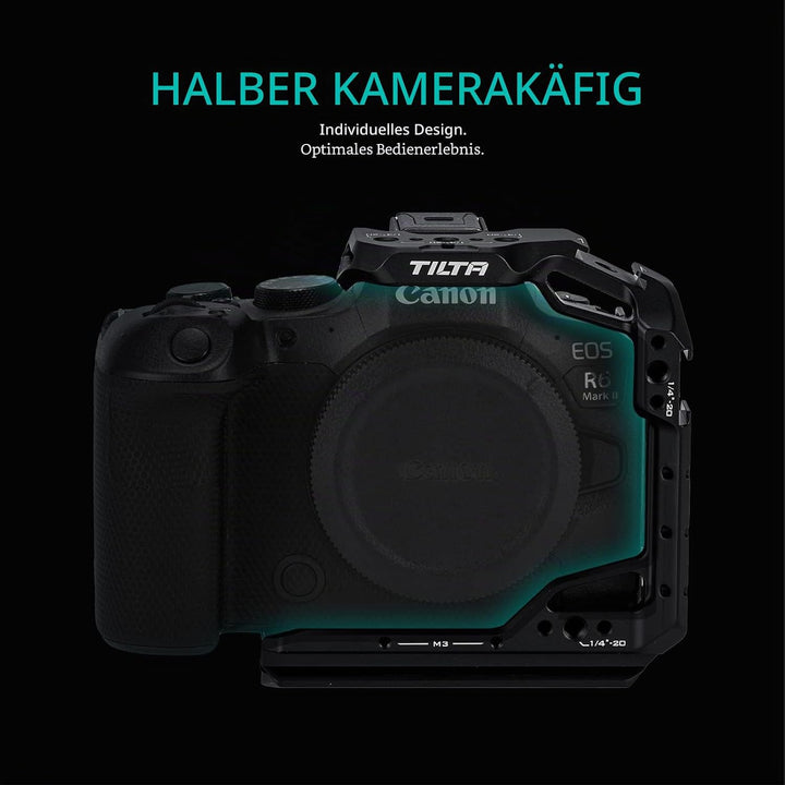 Tilta Halber Kamerakäfig für R6 Mark II mit NATO-Schiene, Kaltschuh, 1/4-Zoll-Gewinde, Positionierst