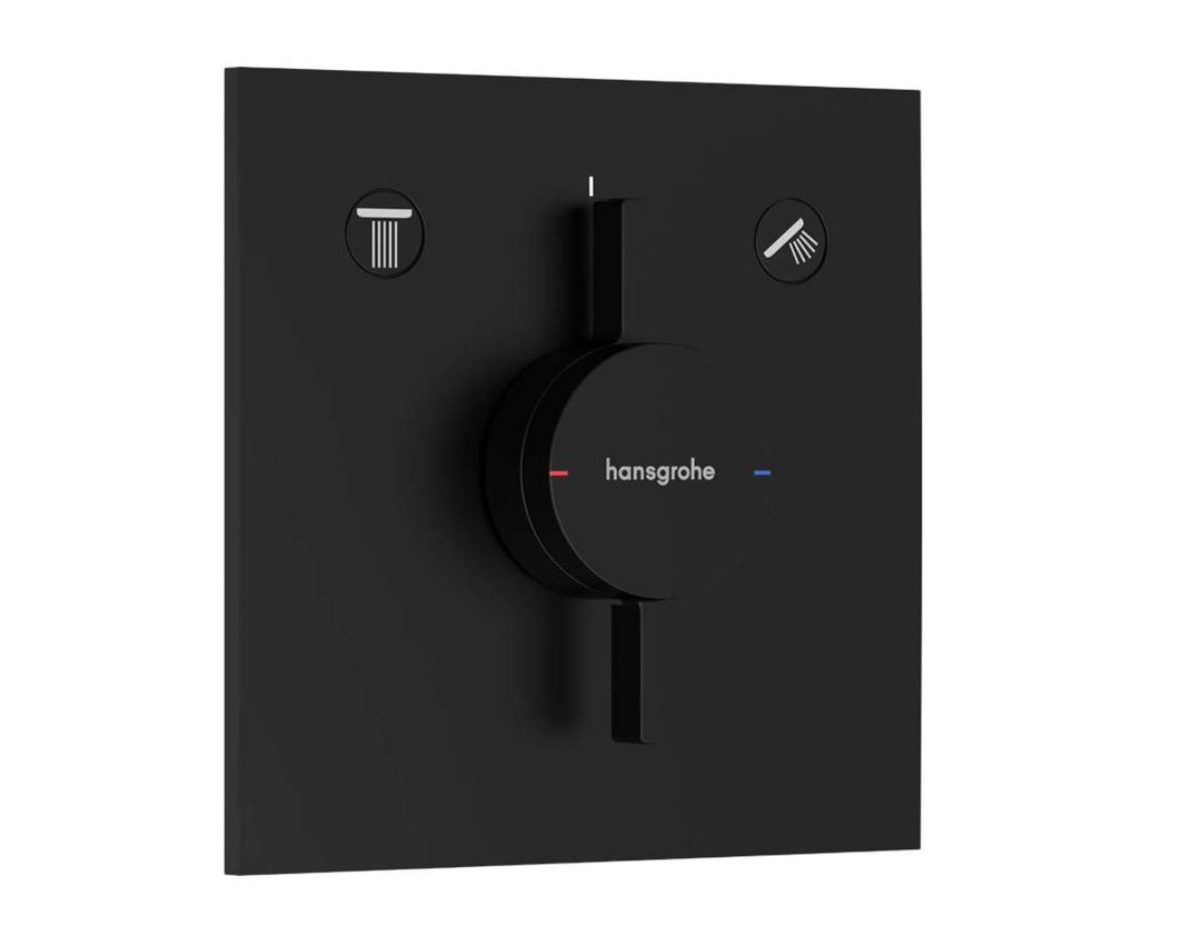 hansgrohe DuoTurn E - Duscharmatur Unterputz für 2 Verbraucher, Mischbatterie Dusche eckig, Einhebel