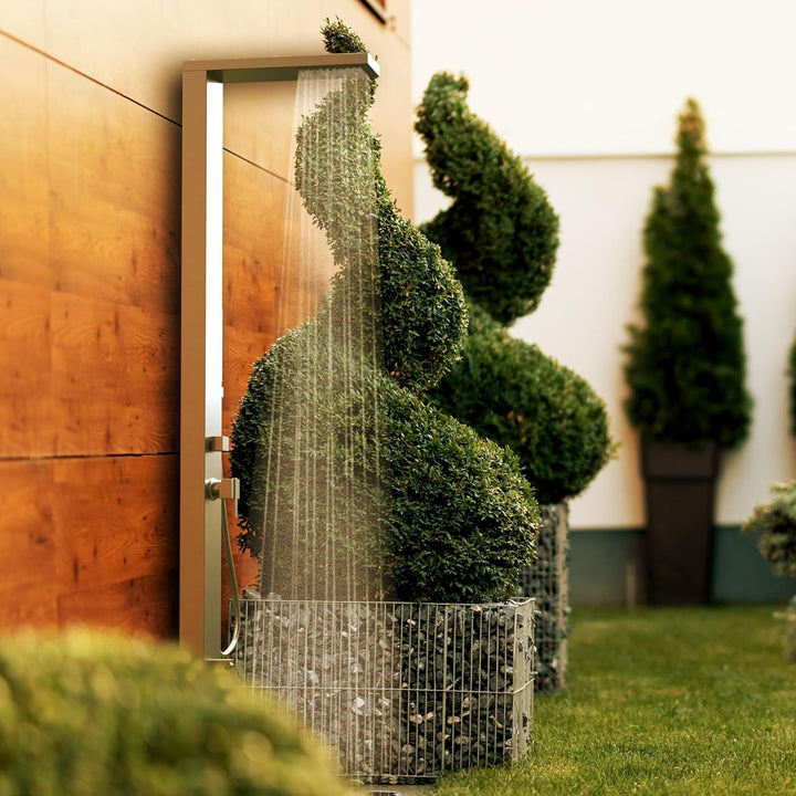 Four & More Designer Gartendusche Aussendusche Pooldusche Regendusche Duschsäule Dusche aus gebürste