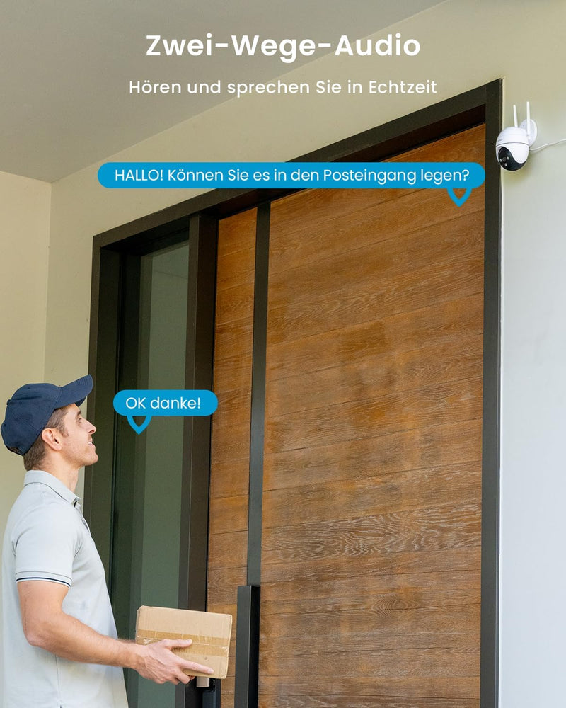 ieGeek 2K Überwachungskamera Aussen WLAN, PTZ Outdoor IP Kamera überwachung aussen, WiFi Dome Camera