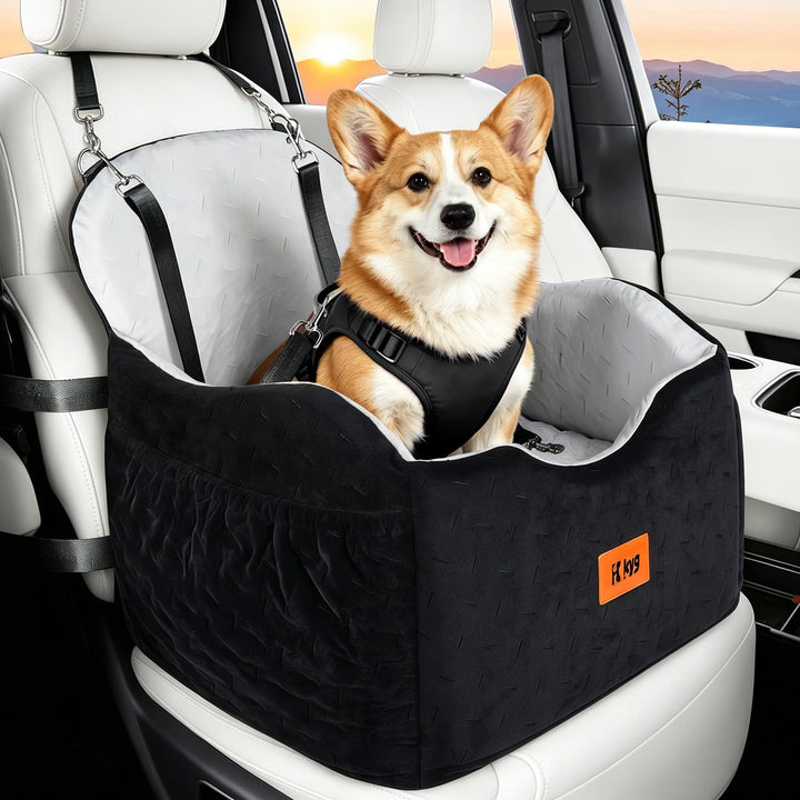 KYG Hunde Autositz für kleine bis mittlere Hunde, Waschbarer Hundesitz Auto mit Zwei Kissen Wasserdi