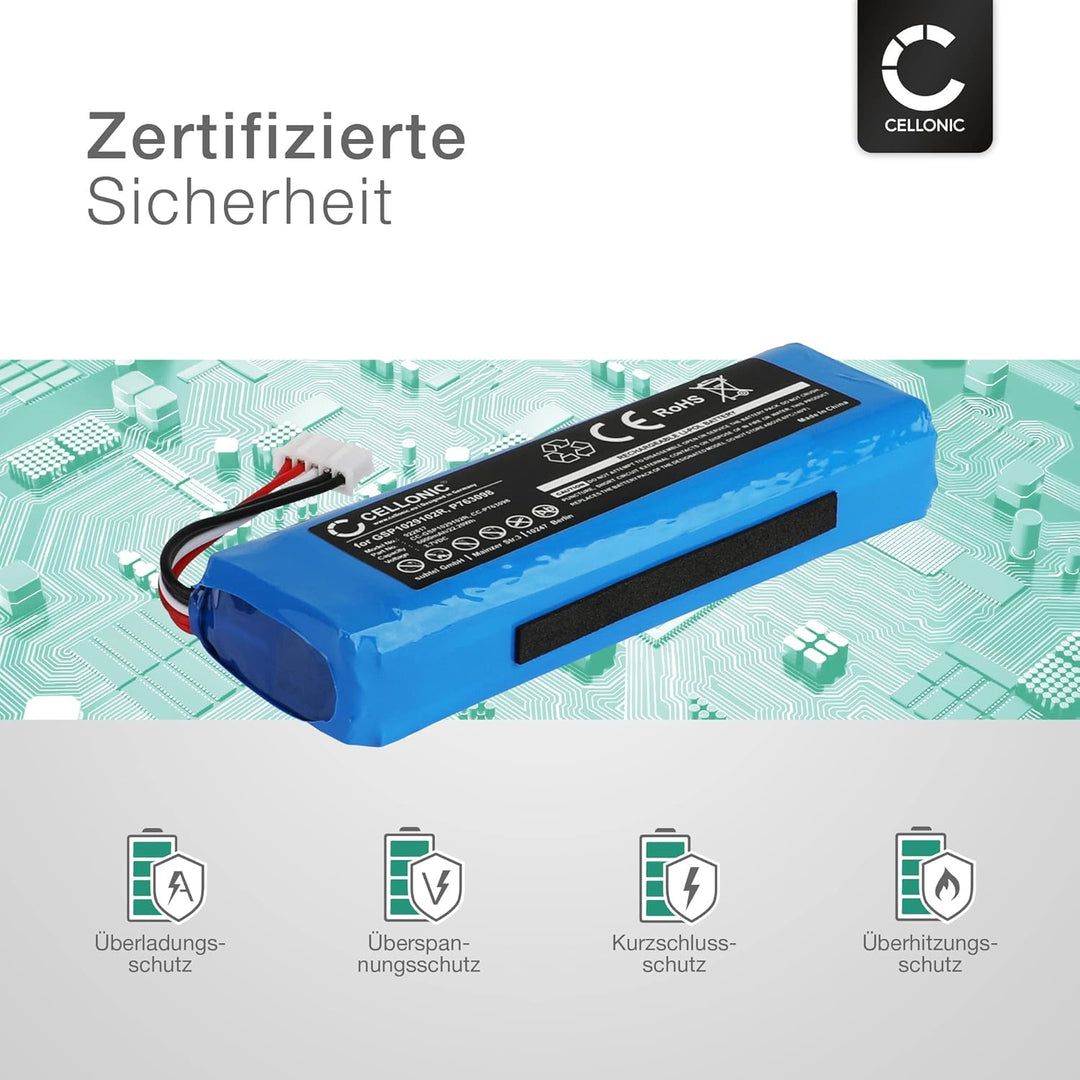 CELLONIC 1x Akku für Lautsprecher Kompatibel mit JBL Charge 2, Charge 2 Plus, Charge 3 (2015), GSP10