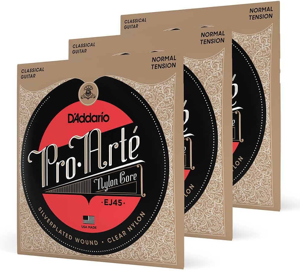 D'Addario Gitarrensaiten - Pro-Arte Saiten Konzertgitarre - EJ45-3D - Nylonsaiten Konzertgitarre - C