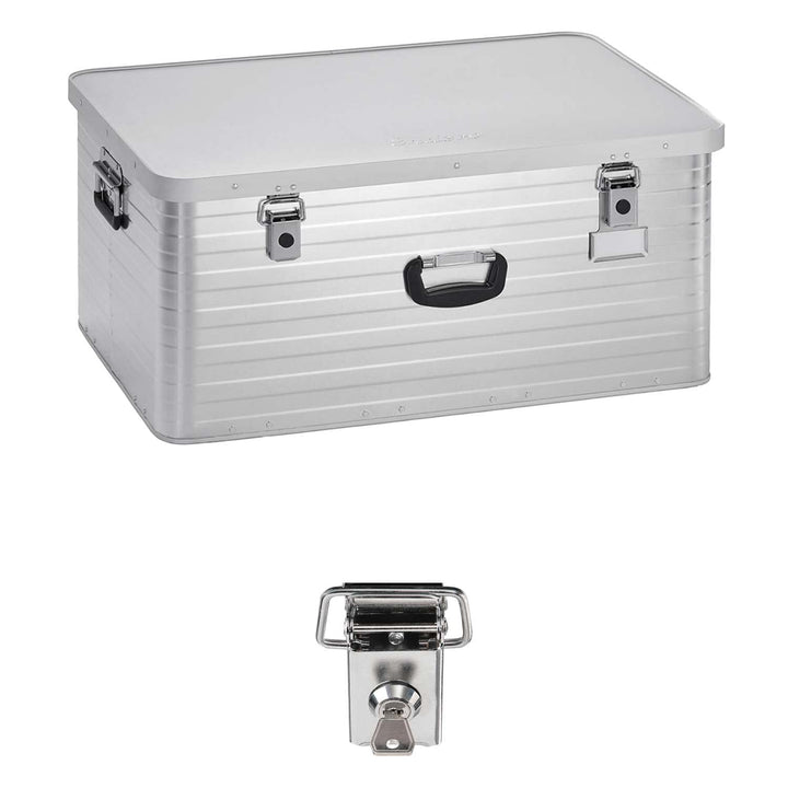 Enders Alubox 130 Liter + Schloss Set, hochwertig verarbeitet, mit Moosgummidichtung, Alukiste flexi