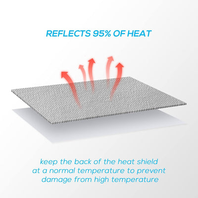FLASLD Aluminisierte Hitzeschutz, thermische Barriere, selbstklebende Rückseite, Hitzedecke, 61 x 10