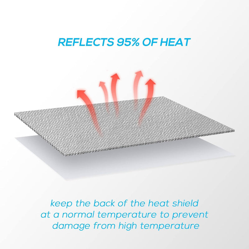 FLASLD Aluminisierte Hitzeschutz, thermische Barriere, selbstklebende Rückseite, Hitzedecke, 61 x 10