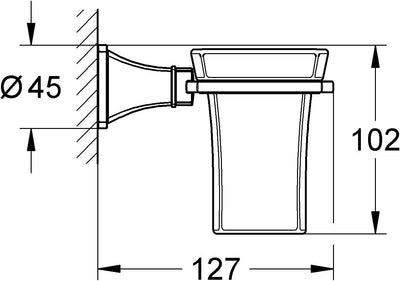 Grandera Becher inkl. Halter Grohe Starlight Chrom, Grohe Starlight Chrom