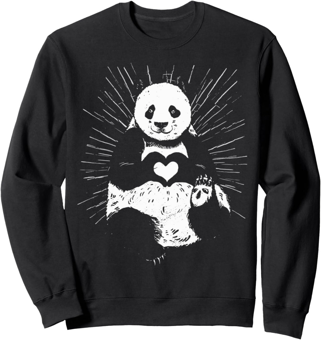 Panda Herz Hände Schild Sweatshirt