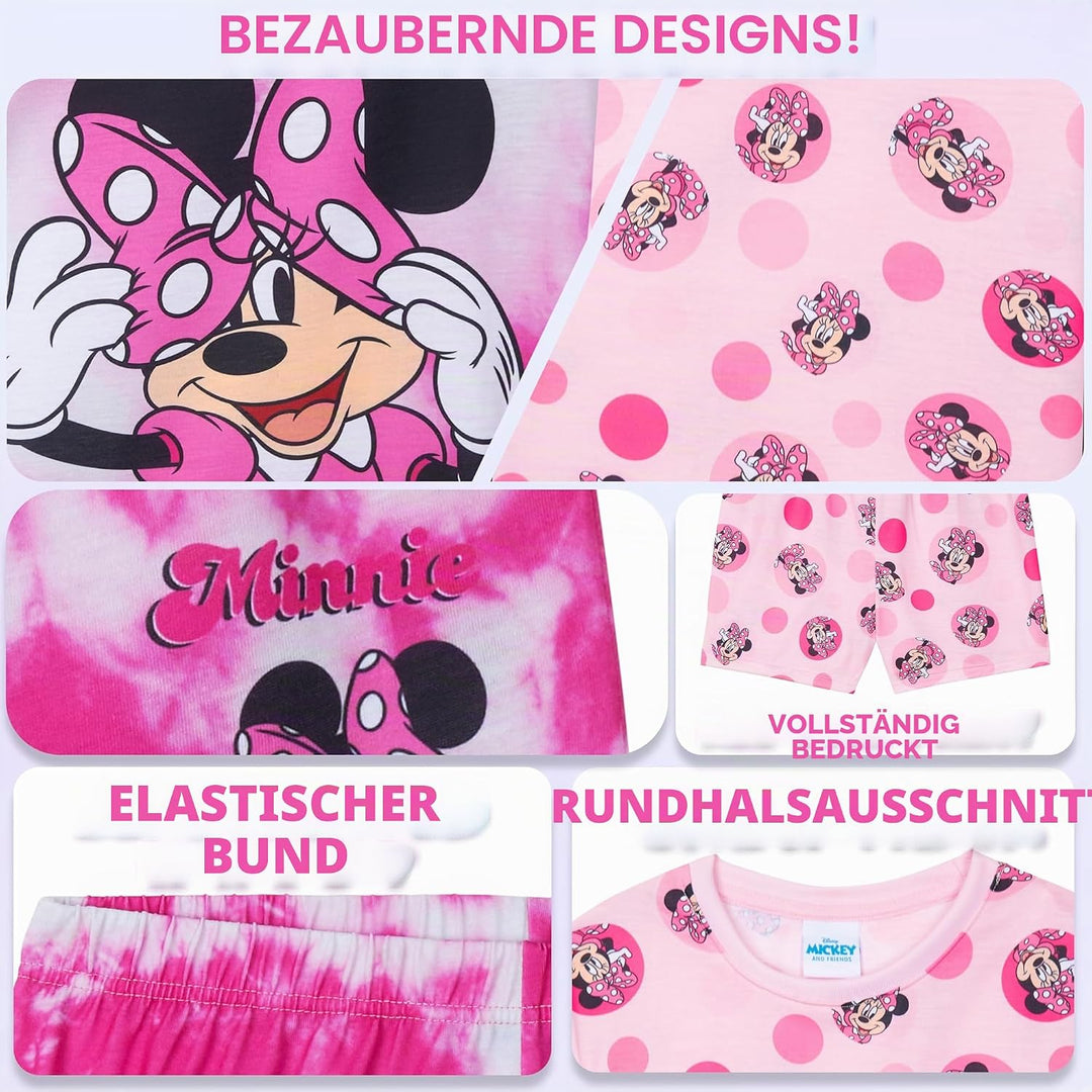 Get Trend Schlafanzug Mädchen Kurz Pyjama Kinder 2er Set Schlafanzug Teenager Kurzarm Sommer Loungew