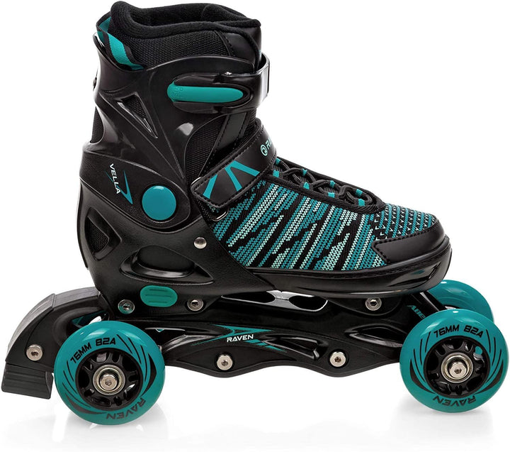 RAVEN 3in1 Inline Skates Triskates Rollschuhe Inliner für Kinder und Erwachsene verstellbar 33-36 (2