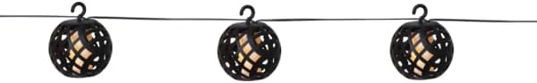 Star Trading Solar-Lichterkette mit Flammeneffekt, 8 Kugelleuchten, Schachbrettmuster, Solarpanel 20