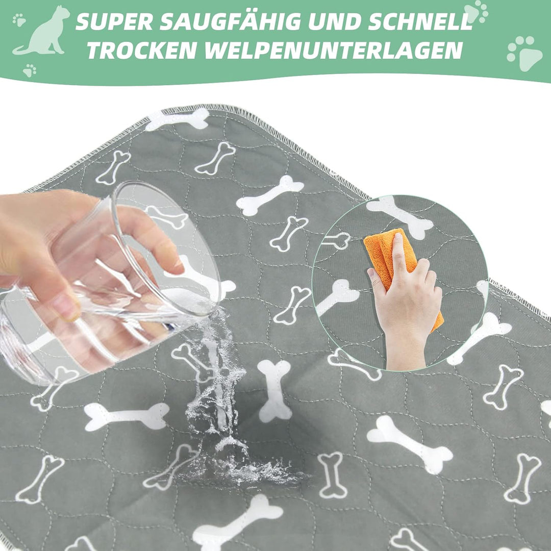 Baodan Waschbar Haustier-Urinunterlage, 2 Pack 90*80 cm Wiederverwendbare Welpenunterlagen Matte für