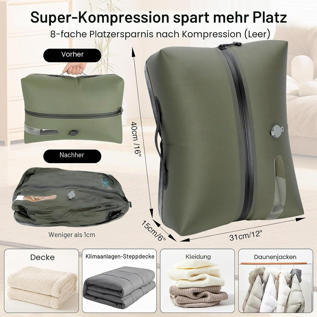 Vakuumbeutel TPU, Kompressionsbeutel mit Ventil für Pumpe oder manuelles, aus 70D Nylon, wasserdicht